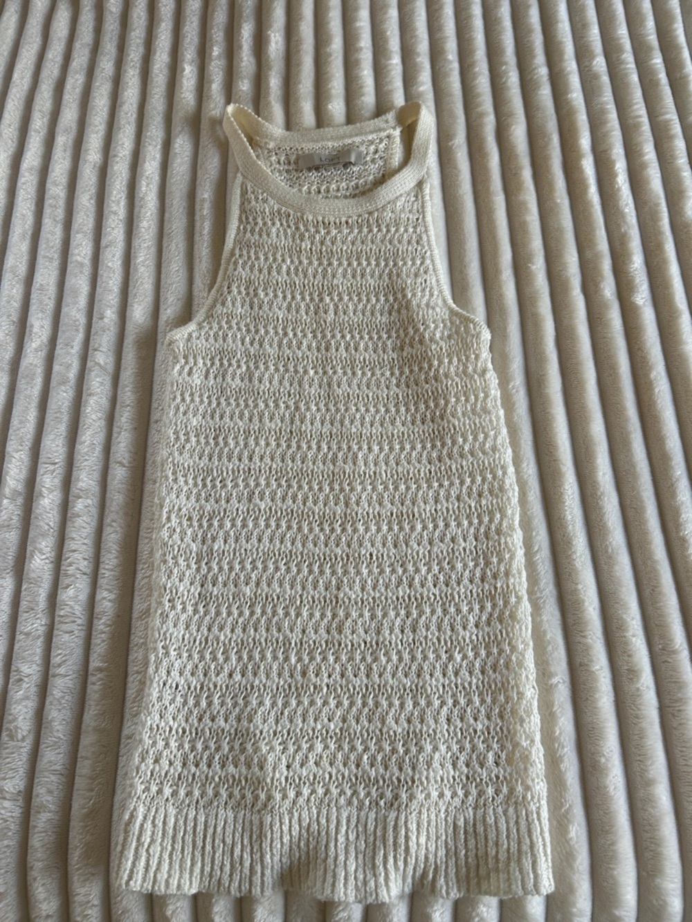 LOFT Cream Knit Tank Top